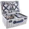Picnic basket in white willow 4 persons
