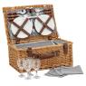 Insulated picnic basket made from wicker