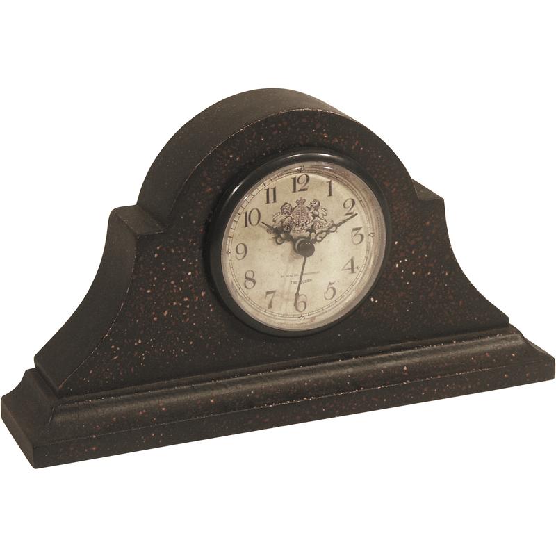Horloge Cheminée Chêne Napoléon – Pendule Quartz Élégante Avec Cadran Arabe