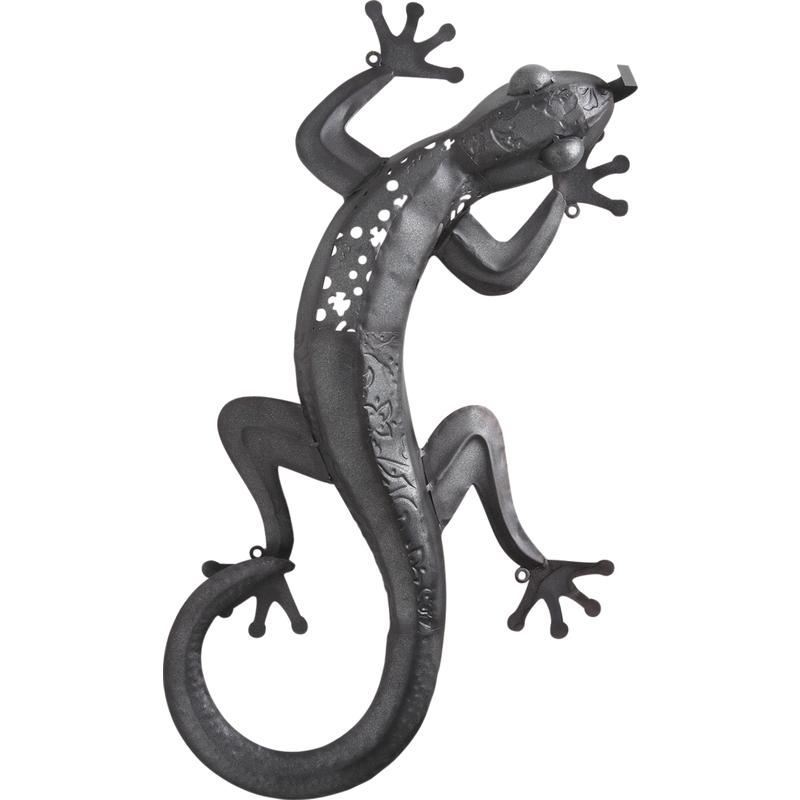 Ornement Mural Lézard ROCKING GIFTS - Métal Bleu 39x19 Cm - Décoration Jardin & Terrasse