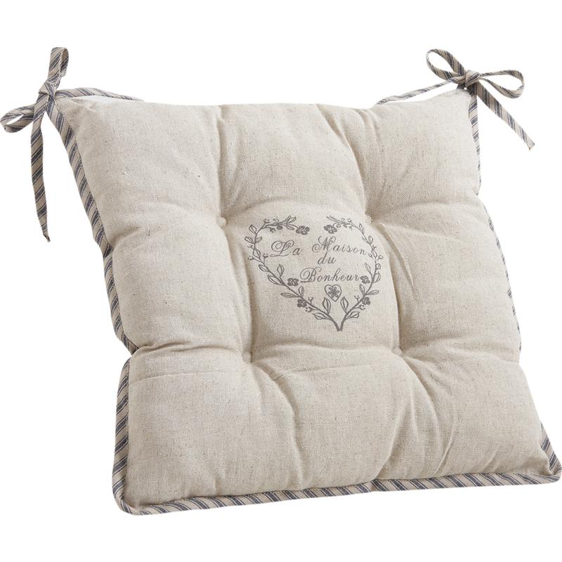 Coussin de chaise avec coeur gris  NCO1700  AubryGaspard