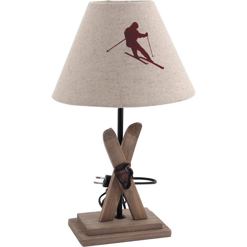 Lampe en bois motif ski NLA1440 AubryGaspard