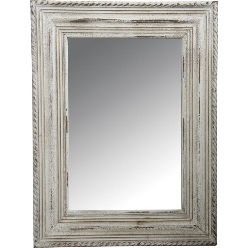 Miroir Bois Blanc : Miroir en bois blanc vieilli – NMI1320V Aubry-Gaspard Miroir Bois Blanc : Miroir en bois blanc vieilli – NMI1320V Aubry-Gaspard