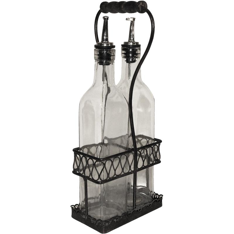 Aubry Gaspard Porte-Bouteilles Métal Vieilli Et Bois - 4 Bouteilles, Design Vintage Élégant
