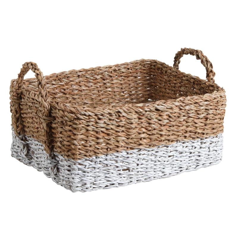 Rectangular seagrass storage baskets CRA484S Aubry Gaspard