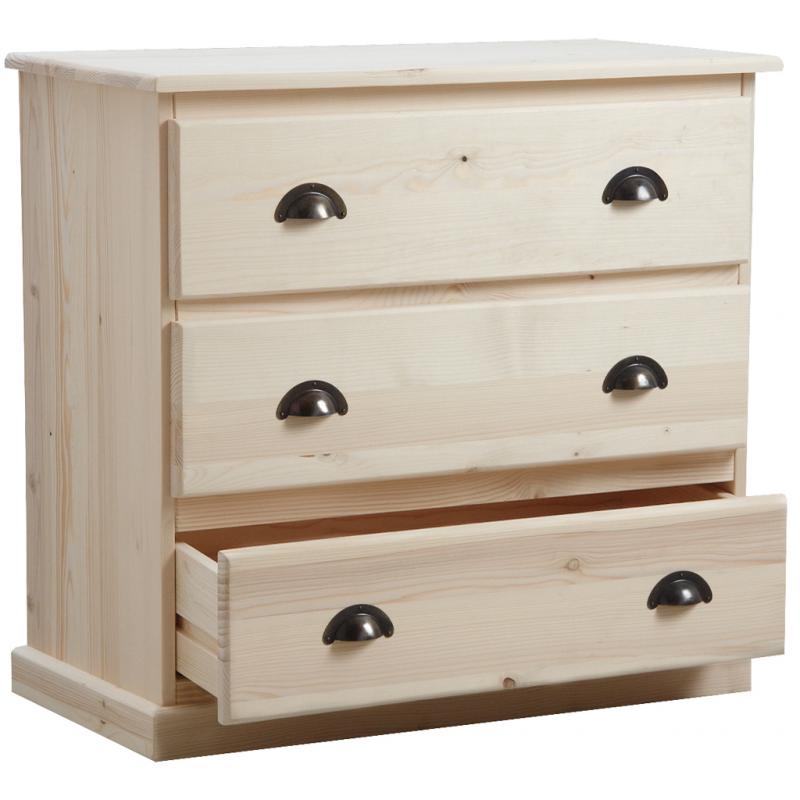Raw wood chest with 3 drawers NCM2600 Aubry Gaspard