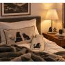 Paulownia wood, metal and cotton table lamp