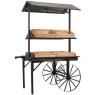 Pine and metal display cart