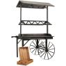 Pine and metal display cart